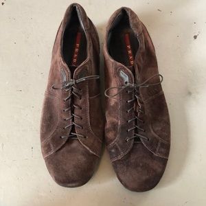 Men’s Prada Lace-Up Suede Shoes Size 9